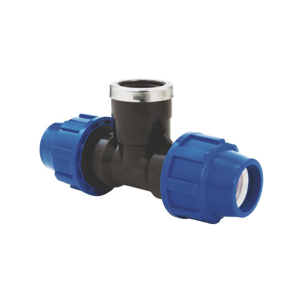 Изображение товара Полиэтиленовый тройник Poliext 90хВ3х90, PN12,5, 3F резьба