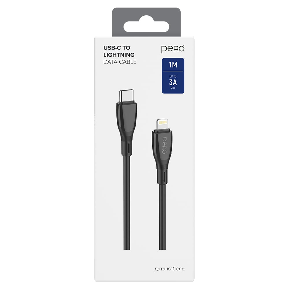 Изображение товара Дата-кабель PERO DC11 PD Type-C to Lightning, 27W, 1m, Black PRDC-11TL1MB