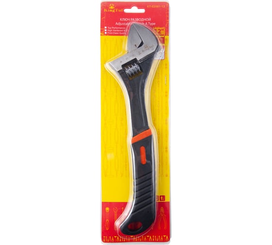 Изображение товара Разводной ключ KINGTUL с прорезиненной рукояткой 12"-300мм, в блистере KT-02001-12(12910)