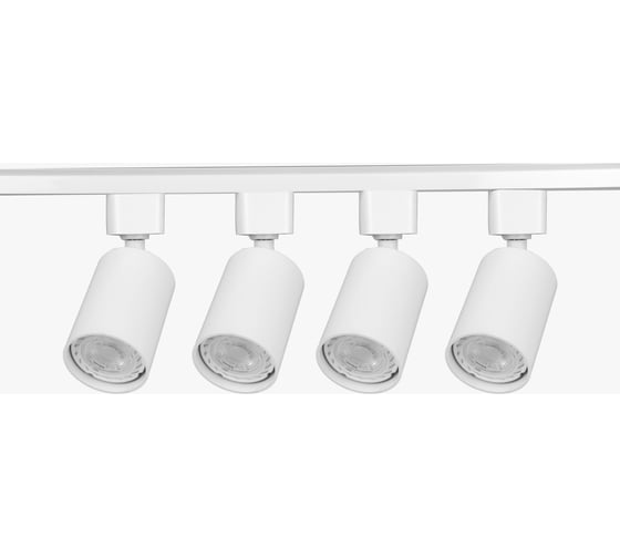 Изображение товара Трековый светильник ЭРА однофазный TR70SET4GU10WH набор из 4х шт. под лампу GU10, шинопровод 80 см. Б0063933