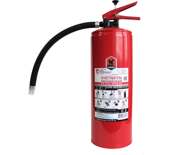 Изображение товара Профессиональный порошковый  огнетушитель ЛЗПМ СИМАРГЛ с повышенным уровнем надежности ОП-5(б) АВСЕ-06(Т1) (без кронштейна)