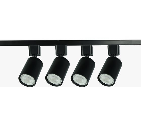 Изображение товара Трековый светильник ЭРА однофазный TR70SET4GU10BK набор из 4х шт. под лампу GU10, шинопровод 80 см. Б0063956