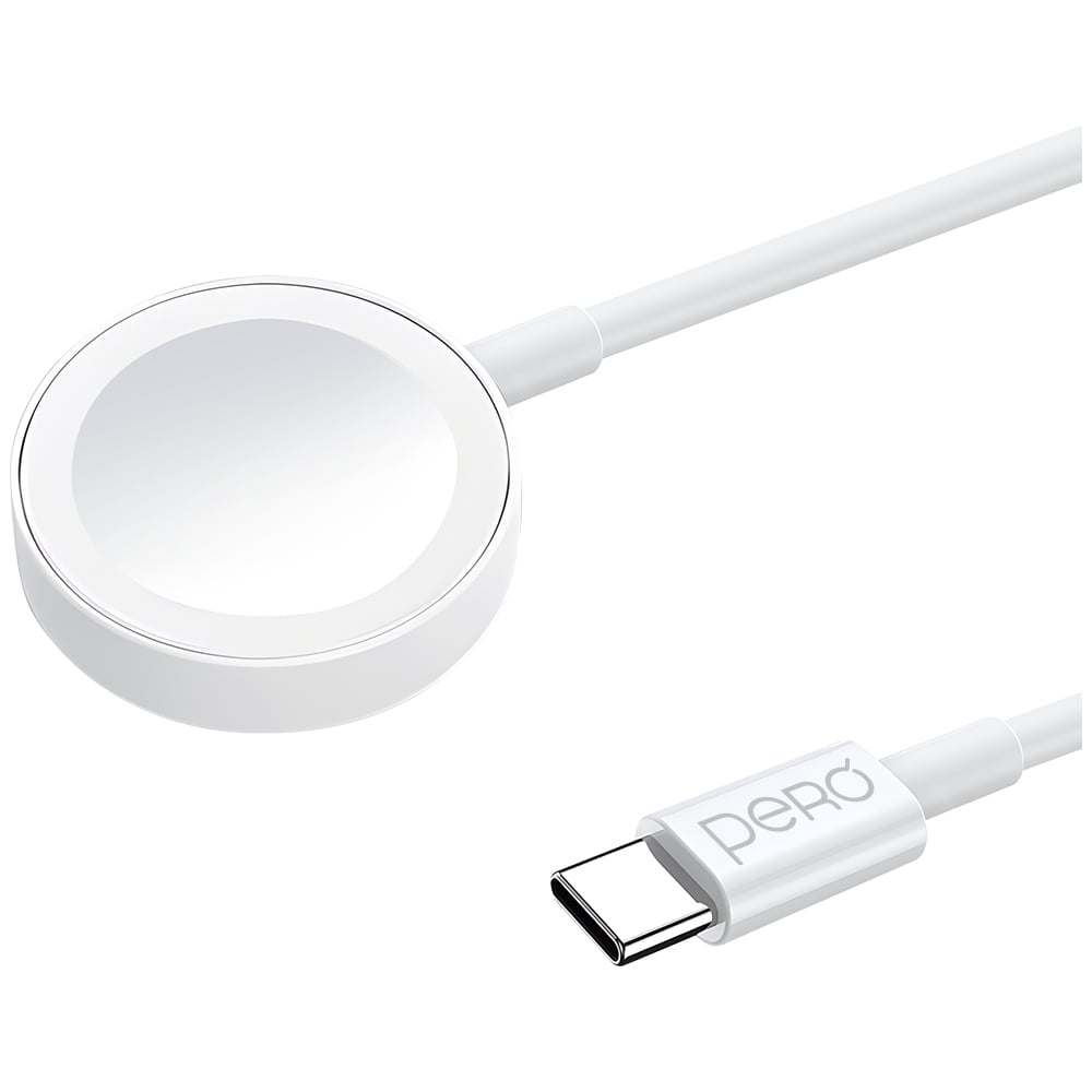 Изображение товара Беспроводное зарядное устройство PERO TC19 USB-C для Apple Watch белое