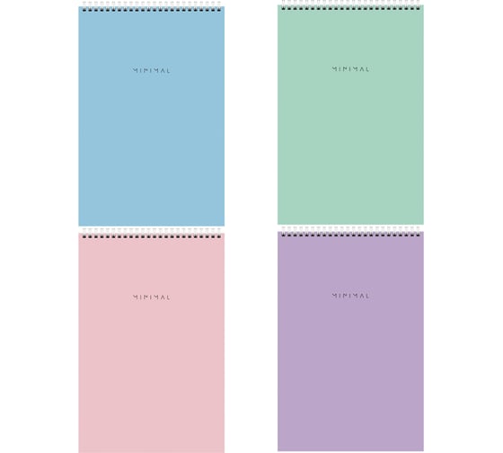 Изображение товара Блокнот BRAUBERG БОЛЬШОЙ ФОРМАТ А4, 198x297 мм, 80 л, гребень, подложка, клетка, Minimal Pastel 116425