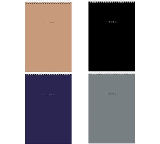 Изображение товара Блокнот BRAUBERG БОЛЬШОЙ ФОРМАТ А4, 198x297 мм, 80 л, гребень, подложка, клетка, Minimal Classiс 116424