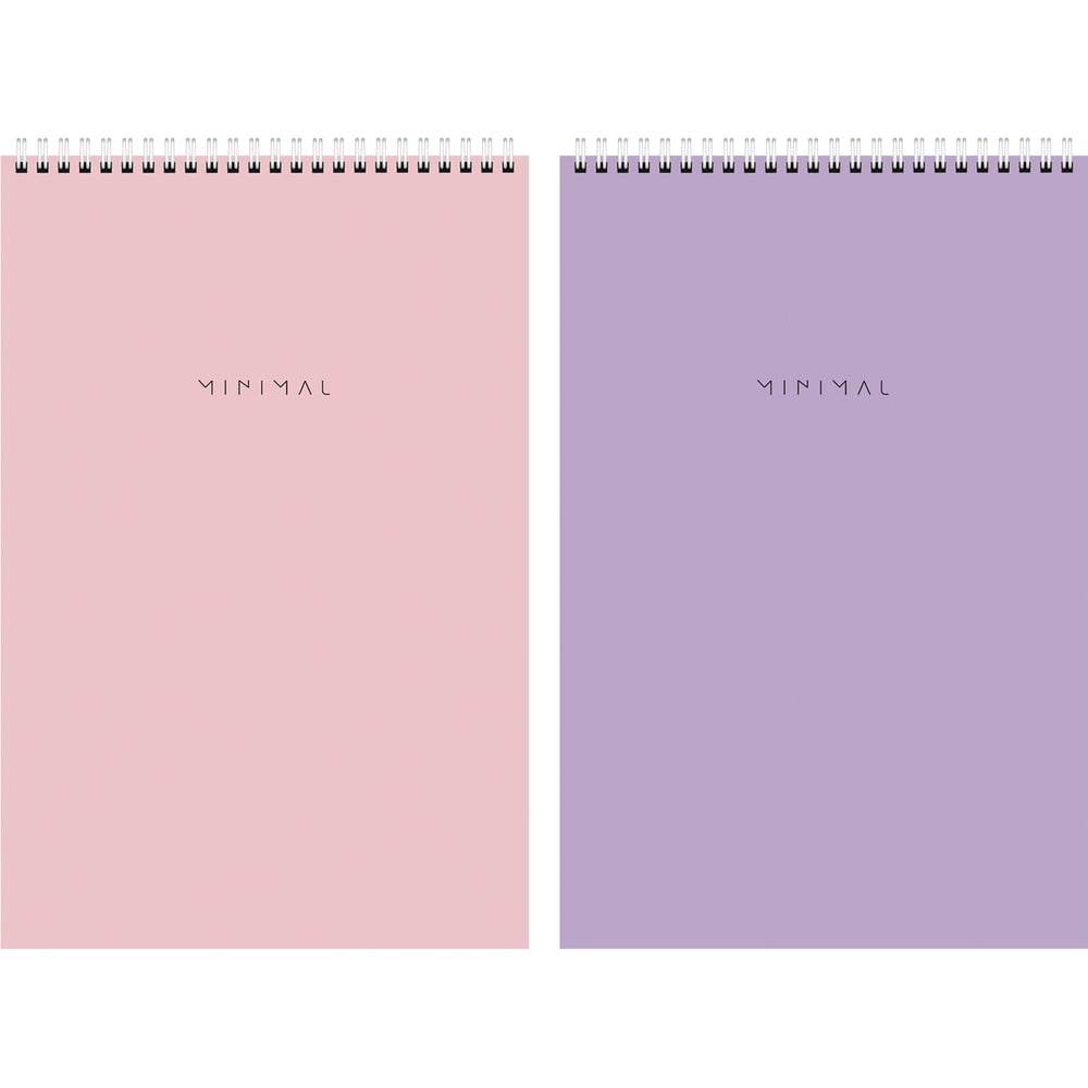 Изображение товара Блокнот BRAUBERG ДЭК А4 198x297 мм, 80 л, 2 шт., гребень, подложка, клетка, Pastel 116453