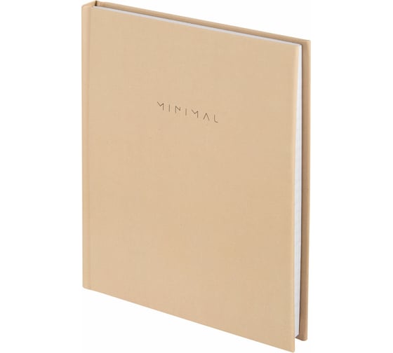 Изображение товара Блокнот BRAUBERG МАЛЫЙ ФОРМАТ 110x147 мм, А6, 80 л, твердый, клетка, Minimal, бежевый 116446