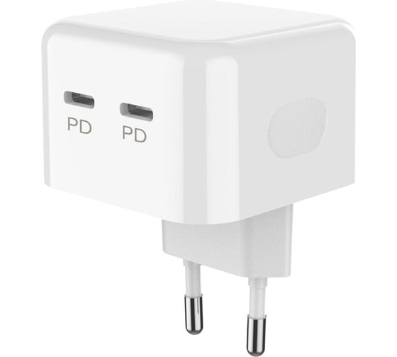 Изображение товара Сетевое зарядное устройство PERO TC18 USB-C + USB-C, PD 35W белый ТС18W