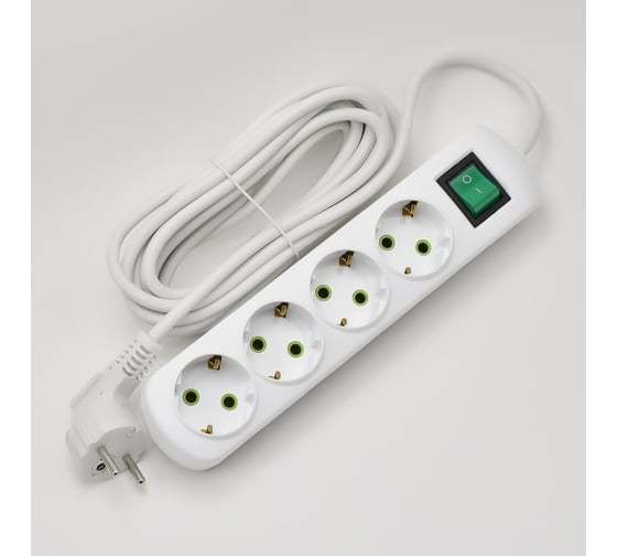 Изображение товара Удлинитель Lezard LETITIA с заземлением 4 входа 5 метра с выключателем 721-0405-402