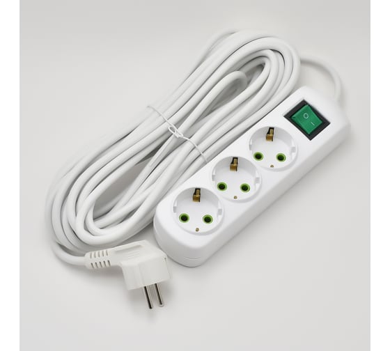 Изображение товара Удлинитель Lezard LETITIA с заземлением 3 входа 10 метров с выключателем 721-0310-302