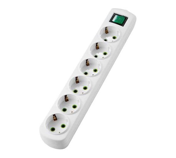 Изображение товара Колодка Lezard LETITIA с заземлением 6 входов с выключателем 721-0600-602