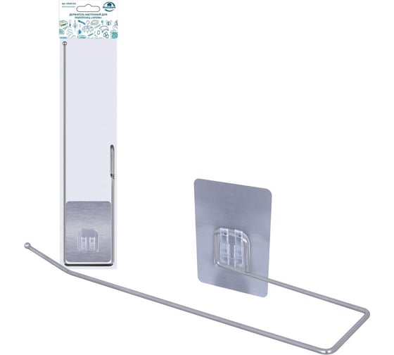 Изображение товара Держатель настенный для полотенец МУЛЬТИДОМ хром, 34х7,5 см DA34-311