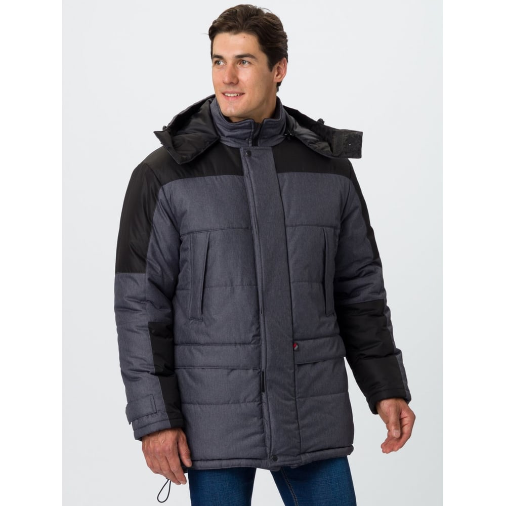 Изображение товара Куртка зимняя ФАКЕЛ Премиум темно-серый меланж/черный