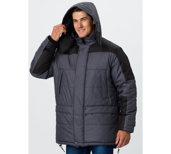 Изображение товара Куртка зимняя ФАКЕЛ Премиум ткань Мембрана, темно-серый меланж/черный 87491752.013