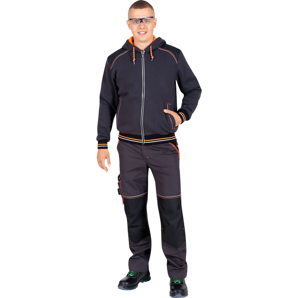 Изображение товара Толстовка CERVA НОКСФИЛД мужская темно-серый/оранжевый размер 56-58