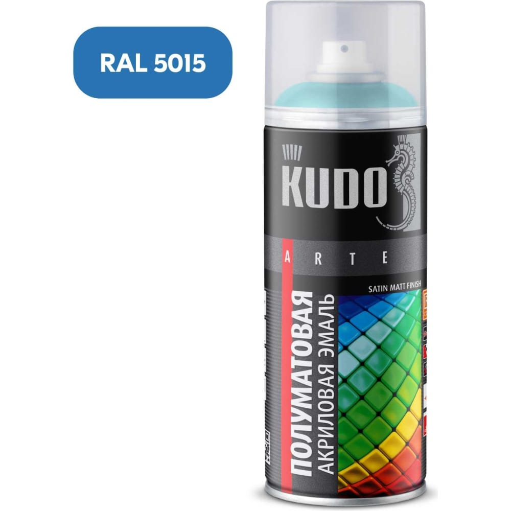 Эмаль KUDO эмаль аэрозольная kudo satin быстросохнущая акриловая полуматовая голубая ral 5015 520 мл