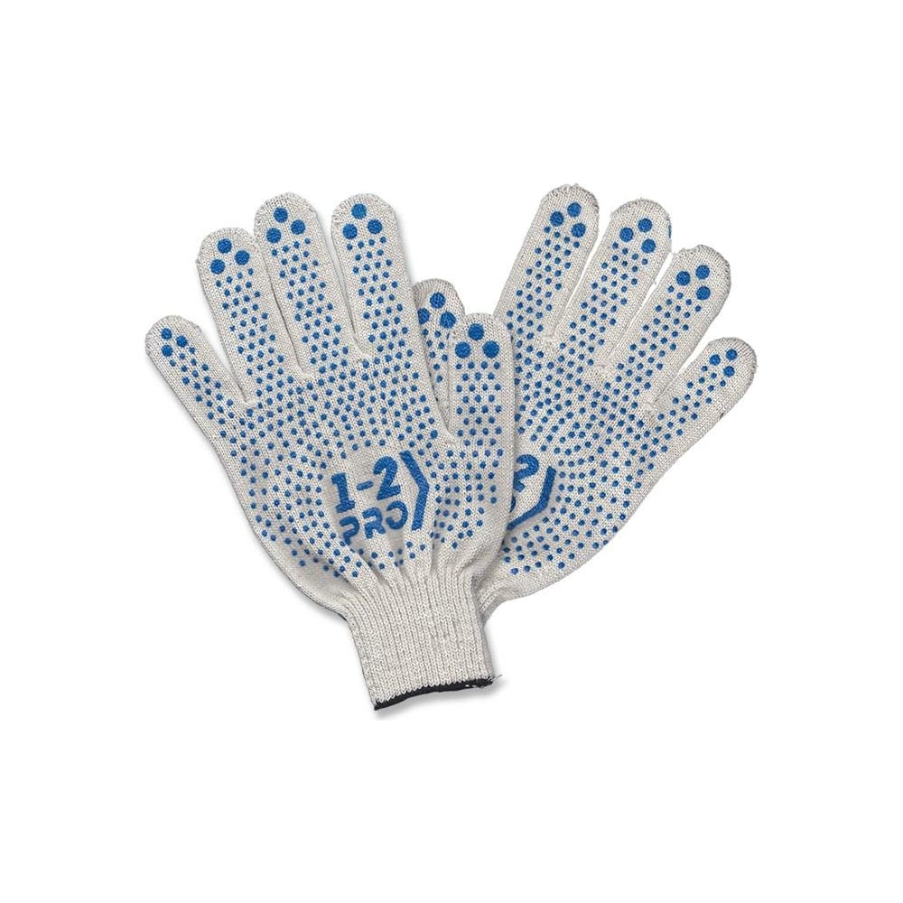Трикотажные перчатки 1-2-Pro, размер 22, цвет белый