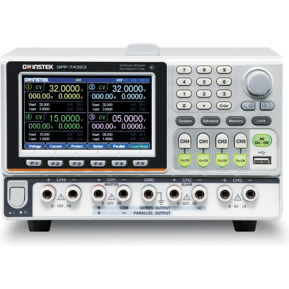 Изображение товара Источник питания GW Instek GPP-74323 настольный с защитой от короткого замыкания и перегрузки