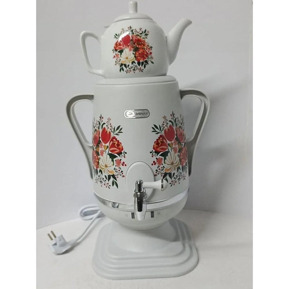 Изображение товара Самовар Добрыня DO-434 4.0 л, электрический с цветами