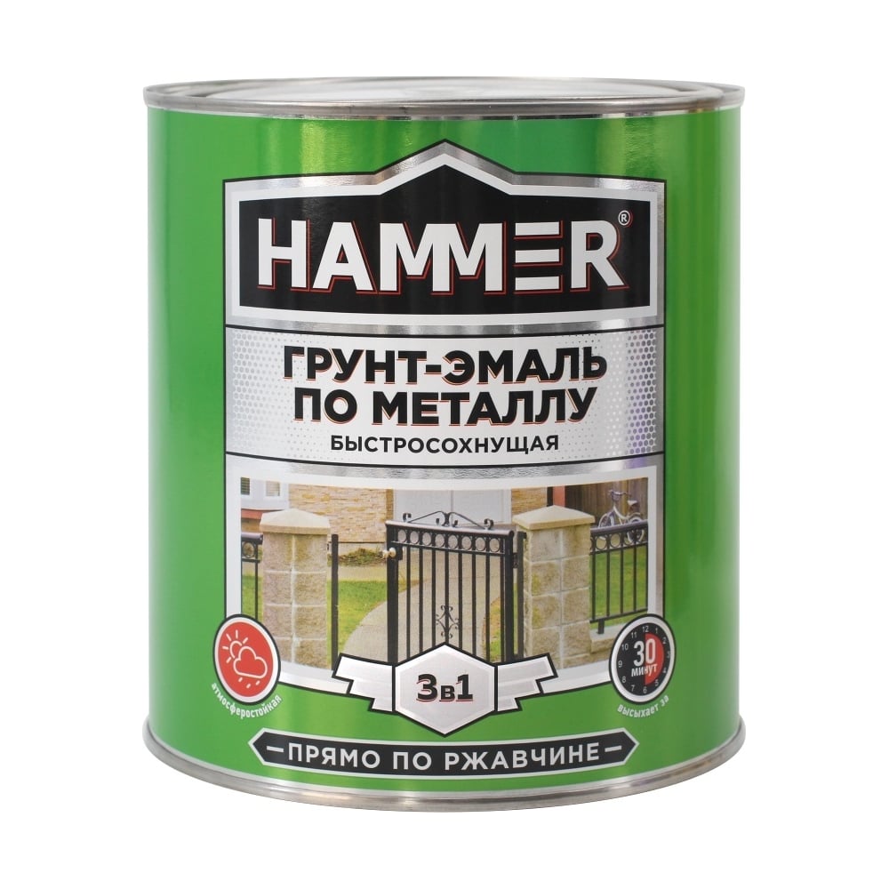 Грунт-эмаль по металлу Hammer саморез по металлу и гипсокартону диаметр 3 5х41 мм 500 шт банка bartex