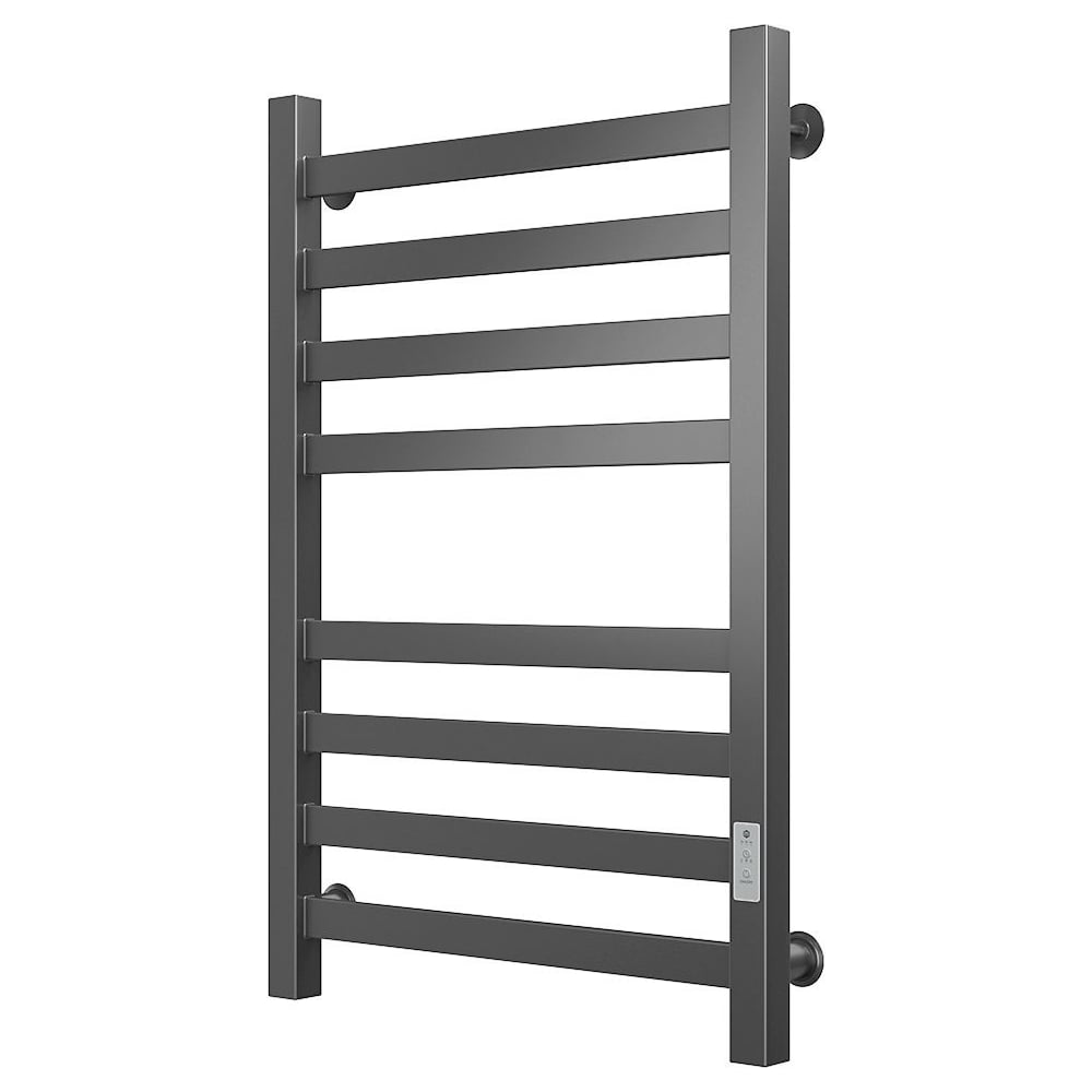 Изображение товара Полотенцесушитель электрический профильный Bauedge BAU В81/10 Gun Grey 50х80, темно-серый металлик с таймером, универсальное подключение M0104U