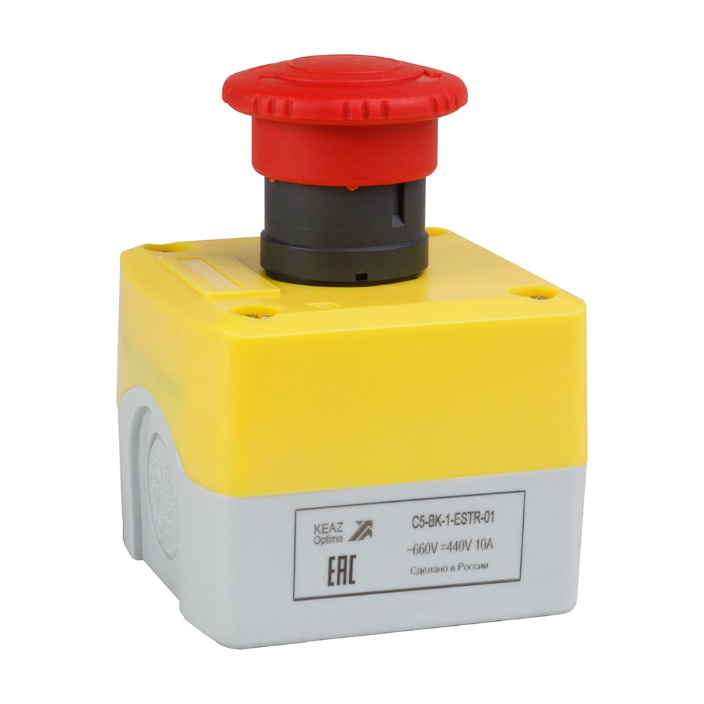 Изображение товара Пост кноп аварийной стоп КЭАЗ OptiSignal D22 C5-BK-1-ESTR-01 1НЗ