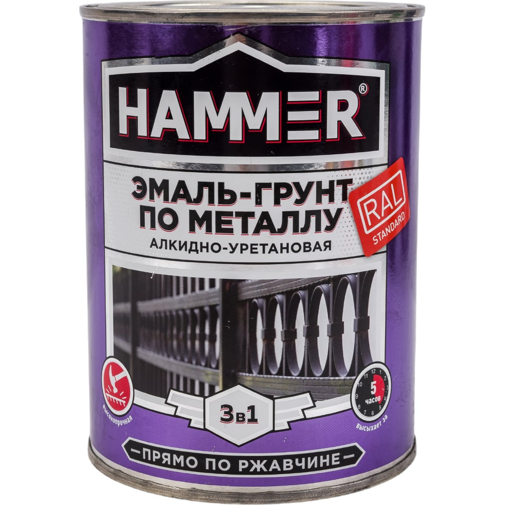 фото Эмаль-грунт по металлу hammer