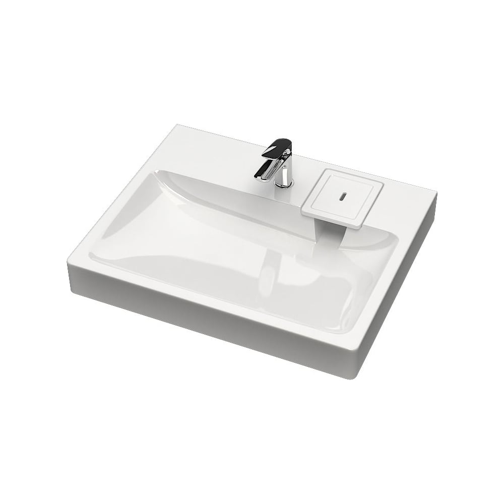 Изображение товара Раковина над стиральной машиной Bauedge BAU Hotel 60x50 искусственный мрамор белая