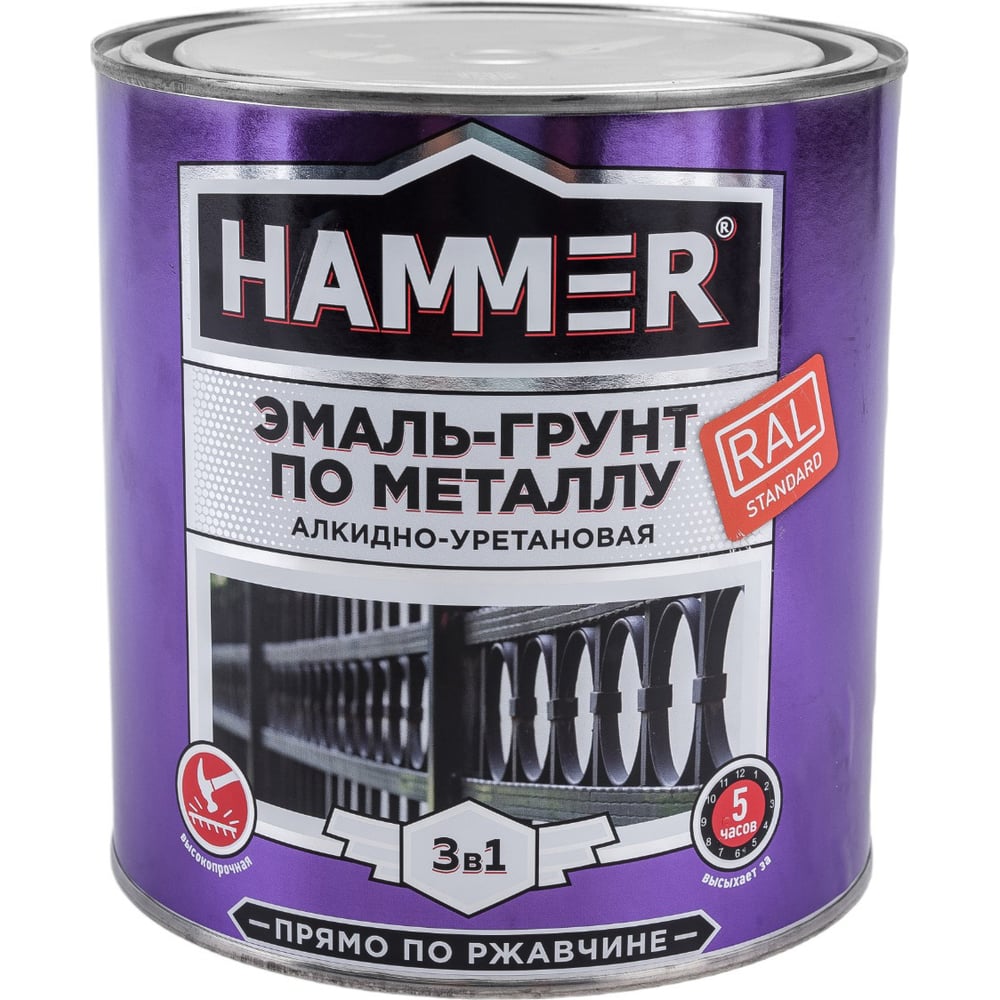 фото Эмаль-грунт по металлу hammer