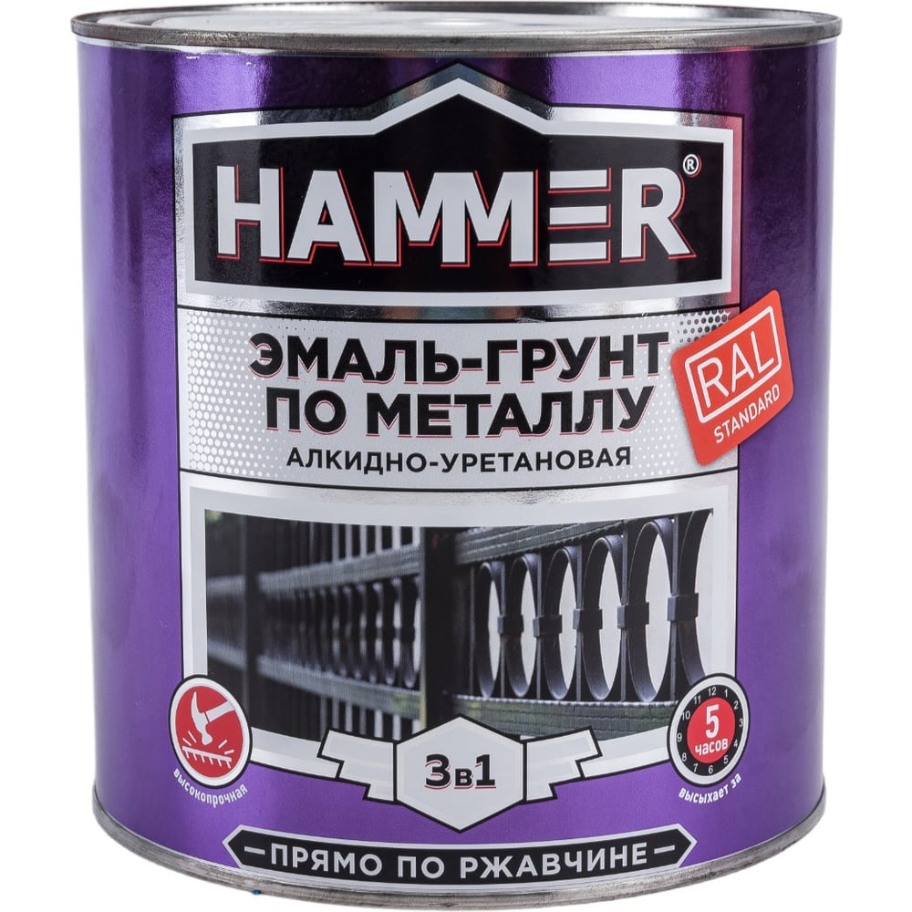 Эмаль-грунт по металлу Hammer грунт эмаль по ржавчине hammer