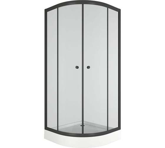 Изображение товара Душевой уголок BauedgeBAU Dream Hit Black с поддоном 80x80х195, прозрачное закаленное стекло, черный профиль TY0029B