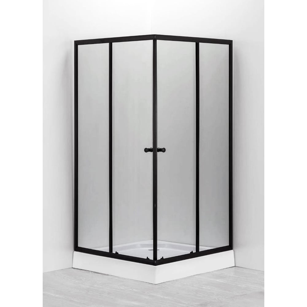 Изображение товара Душевой уголок Bauedge BAU Stil Hit Black 100x100х195 с поддоном и закаленным стеклом