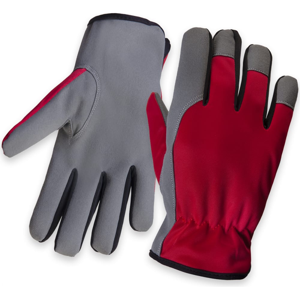 Купить Трикотажные перчатки Jeta Safety, Winter Motor, серый/красный, искусственная кожа