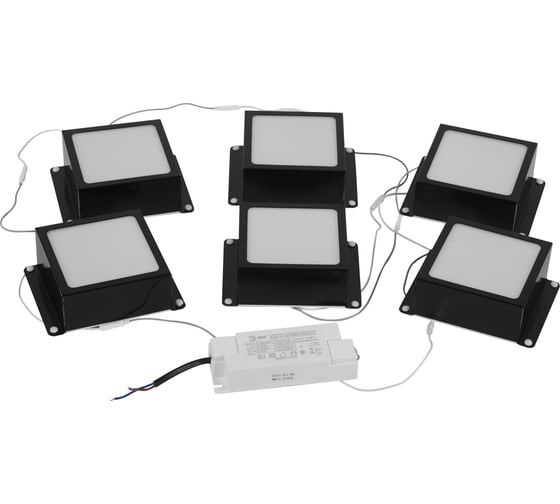 Изображение товара Светильник светодиодный ЭРА SPO64634KB6 36Вт 4000К 3420Лм IP40 89x89x40 черный грильято 100x100 6 шт Б0063052