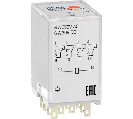 Изображение товара Реле промежуточное КЭАЗ OptiRel G RP55-34-240-6-CO-S/TIL 30 шт 281119