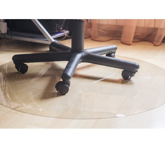 Изображение товара Защитный коврик под кресло BSL-office круглый, прозрачный, поликарбонат, гладкий 1010D10000