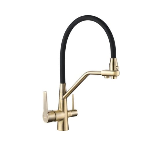 Изображение товара Смеситель для кухни OUTE с гибким съемным изливом и дополнительным выводом для фильтра T603BQ