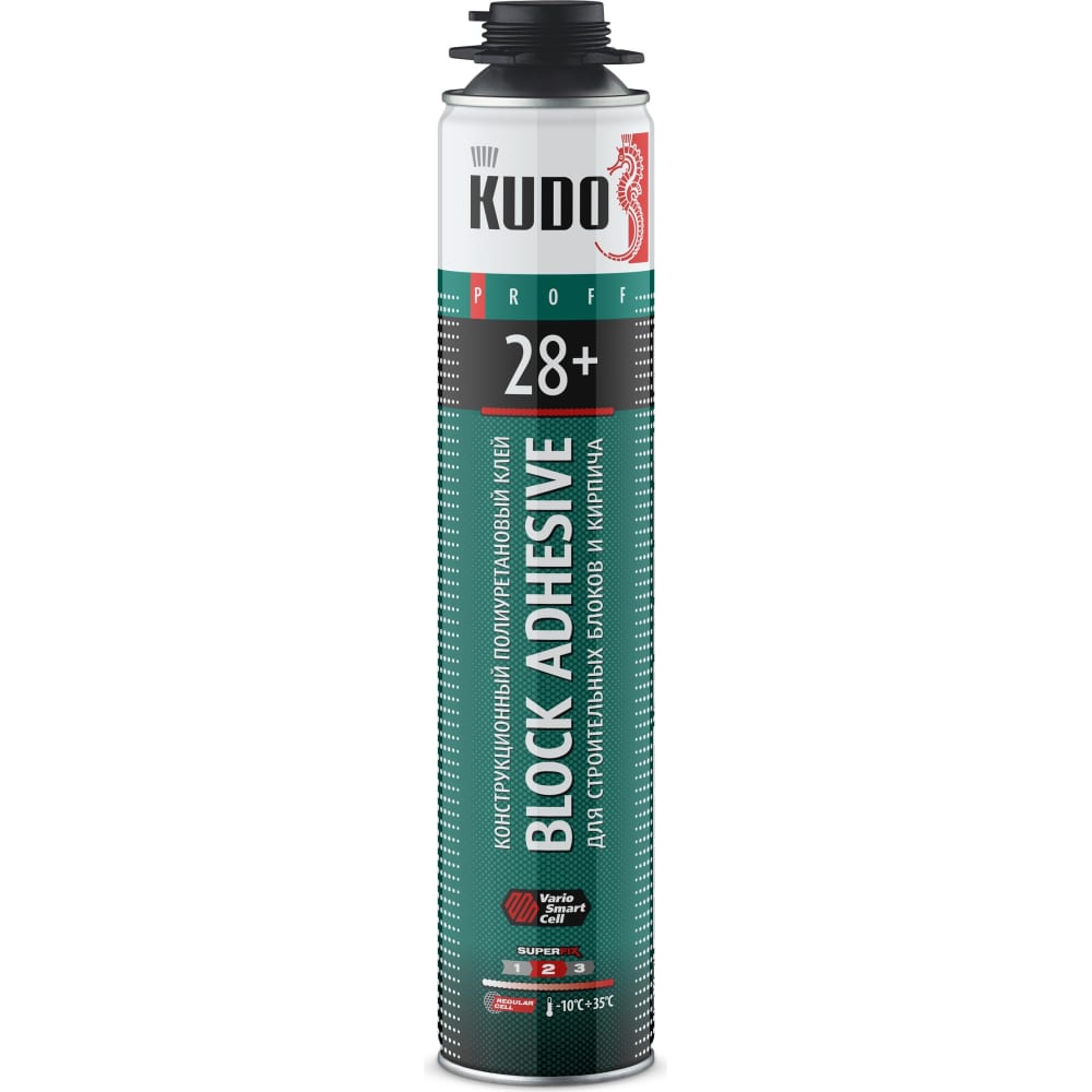 Всесезонный полиуретановый клей для строительных блоков KUDO клей пена kudo abl 28 1 л для блоков и кирпича всесезонный kupp10uabl