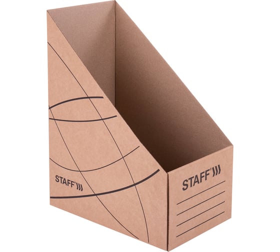 Изображение товара Лоток для бумаг 25 шт в упаковке Staff вертикальный 250х320 мм, увелич. ширина 150 мм, до 1400 л, микрогофрок БУРЫЙ 126515