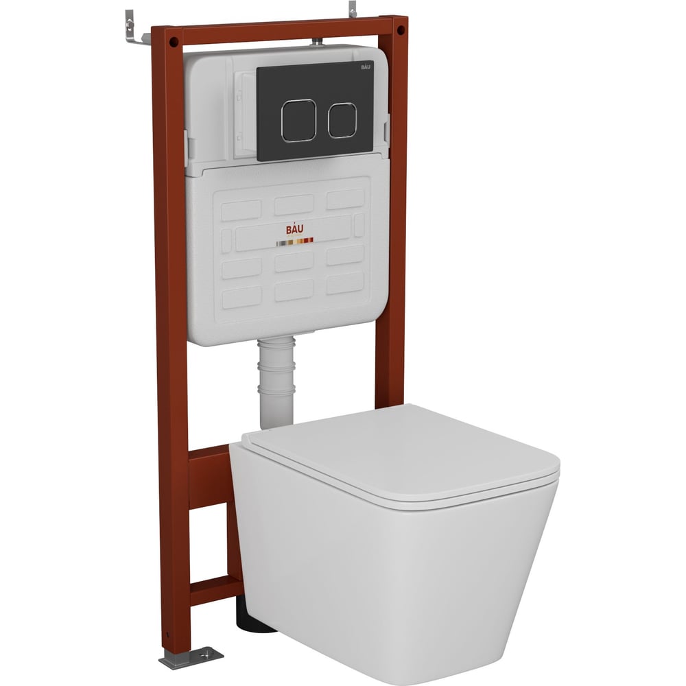 Изображение товара Комплект унитаз подвесной безободковый с сиденьем Bauedge BAU IDEAL