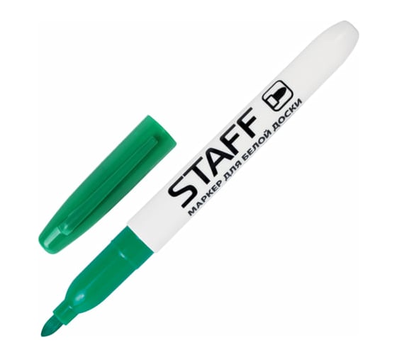 Изображение товара Маркер 12 шт в упаковке Staff стираемый для белой доски ЗЕЛЕНЫЙ EVERYDAY 25 мм тонкий корпус  151096