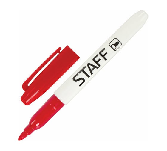 Изображение товара Маркер 12 шт в упаковке Staff стираемый для белой доски КРАСНЫЙ EVERYDAY 25 мм тонкий корпус  151095
