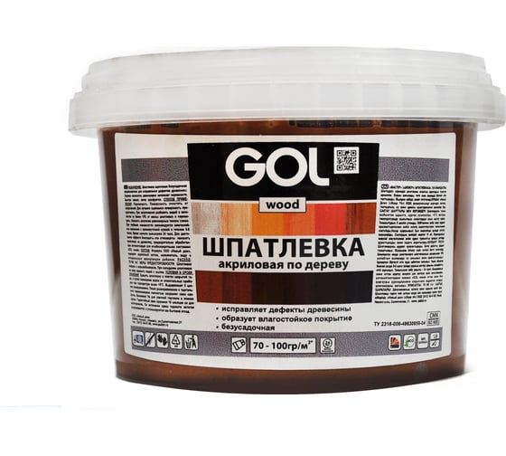 Изображение товара Шпатлевка акриловая по дереву МАСТЕР GOL Wd.250.10 (0.62 кг; махагон) Palizh 11605760