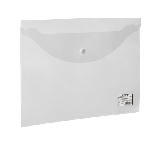 Изображение товара Папка-конверт 25 шт в упаковке Staff с кнопкой  А4 до 100 л прозрачная 012 мм  225173