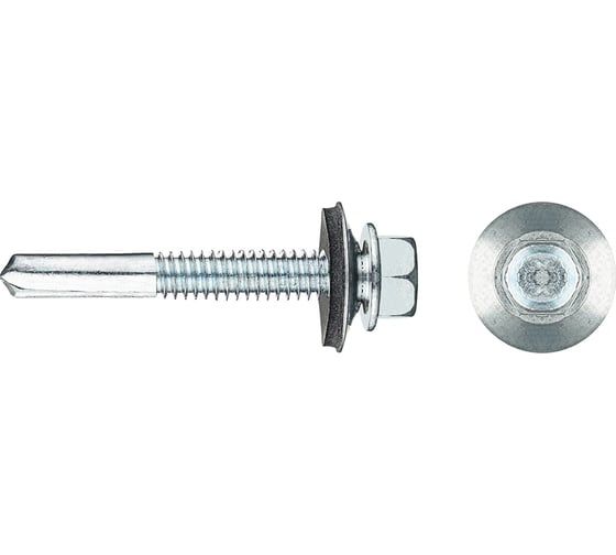 Изображение товара Саморез КР, оцинкованный, КРс ZP, 5,5х38 мм, удлиненное сверло, 50 шт. в контейнере Zitar 142302