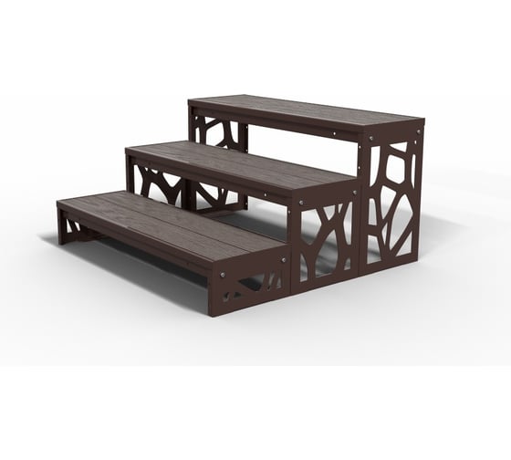 Изображение товара Крыльцо к дому АрсеналЪ 3 ступени Лофт ДПК (уличная лестница, приступок, входная лестница) серия ARSENAL AVANT мод. AR18V6138H9-06