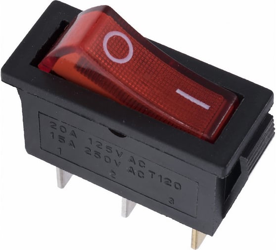 Изображение товара Клавишный выключатель duwi красный с подсветкой 3 контакта, 250В, 16А, ВКЛ-ВЫКЛ тип RWB-404, SC-791, 26847 5