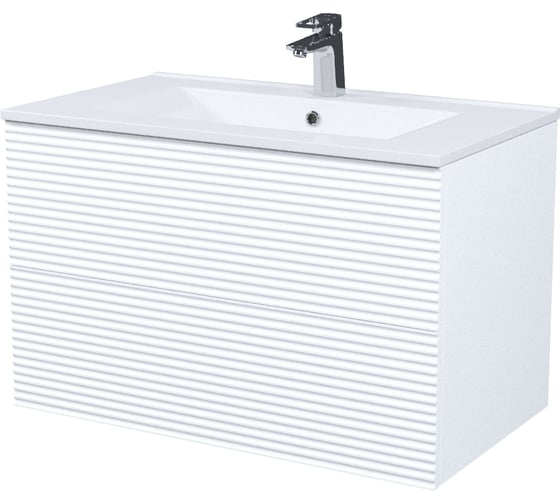 Изображение товара Тумба с умывальником подвесная IDDIS Bild 80 см, белый BIL80W0i95K