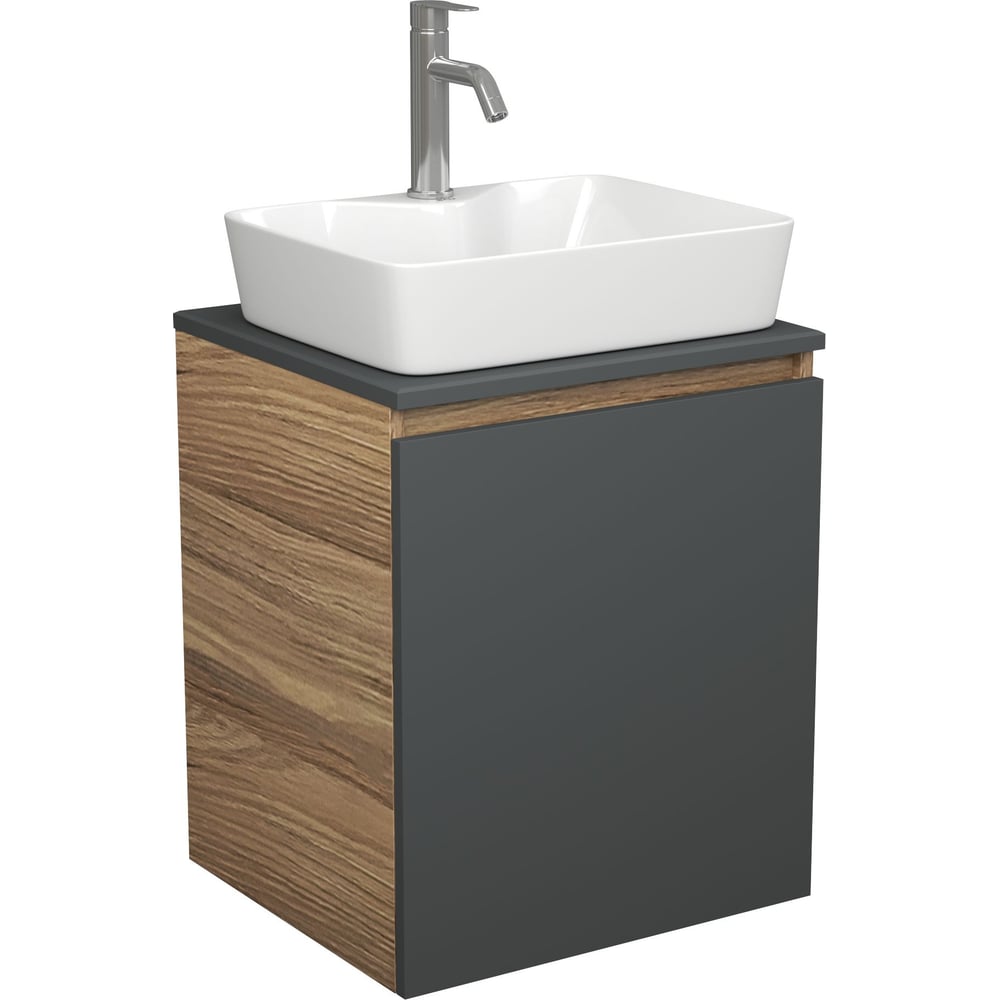 Изображение товара Тумба с раковиной Bauedge Bau Dream Blackwood 50 графит модный дизайн