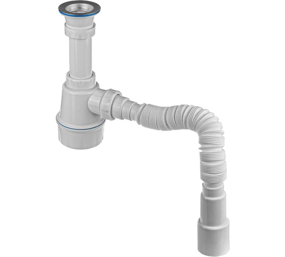 Изображение товара Сифон для выпуска MasterProf 47-55 мм, 1.1/2x40 с нерж.решеткой, гофротрубой 40x32/40/50 ИС.110728